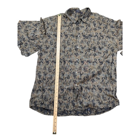 JHANE BARNES XL Button Up Shirt Abstract Leaf Print Men's Long‎ Sleeve - Picture 3 of 10